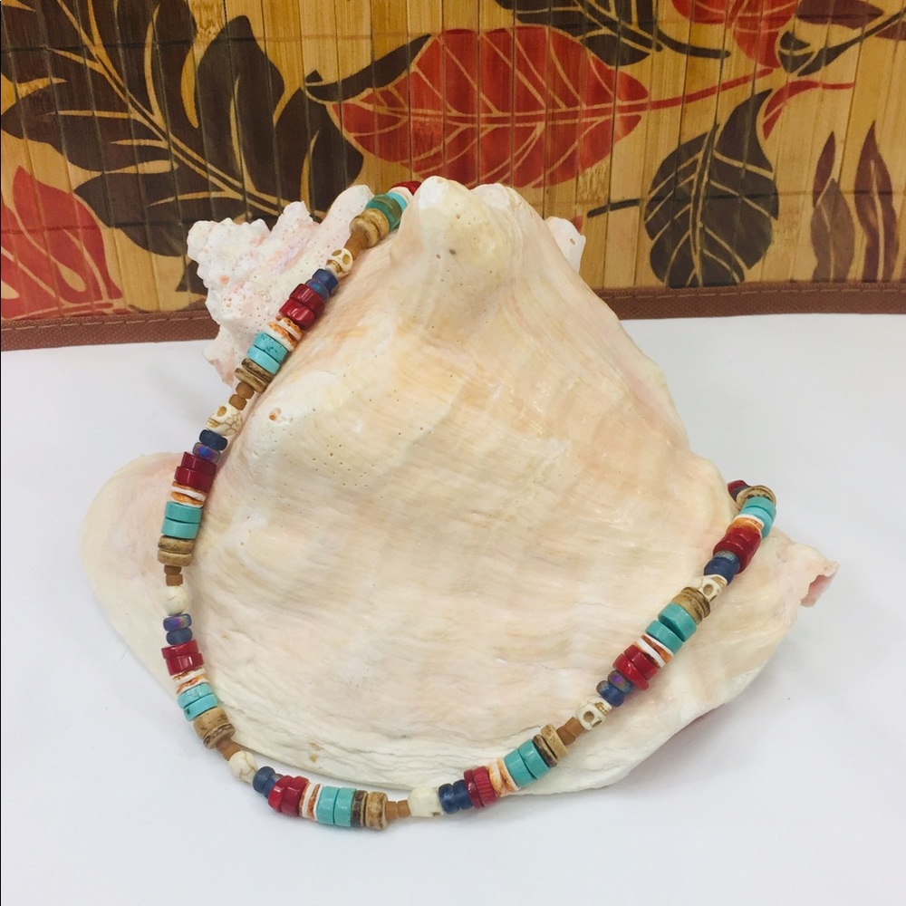 Tropical, Tiki-style Necklace - ‘Headhunter.’